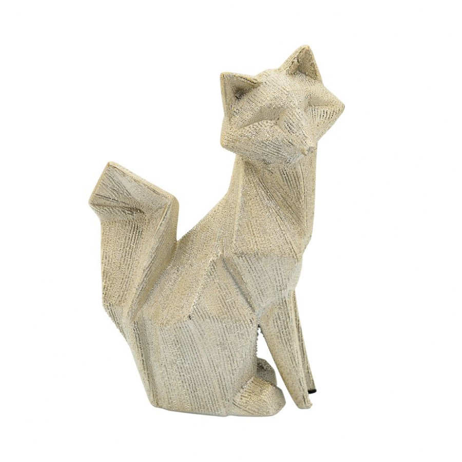 Sagebrook 10" Ceramic Beaded Fox Figurine - Champagne