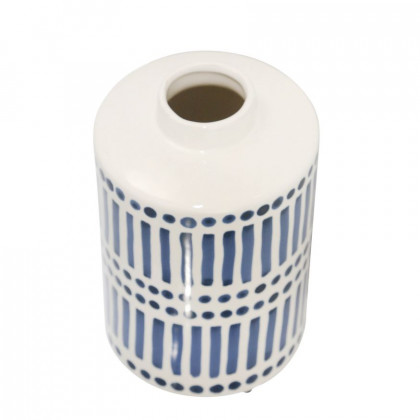 Sagebrook 9" Ceramic Jar With Gold Lid - Blue