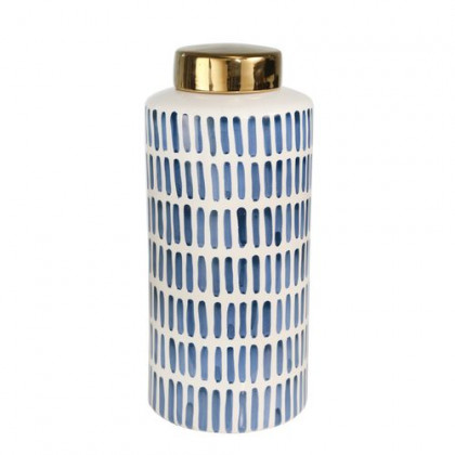 Sagebrook - 9" Ceramic Jar With Gold Lid