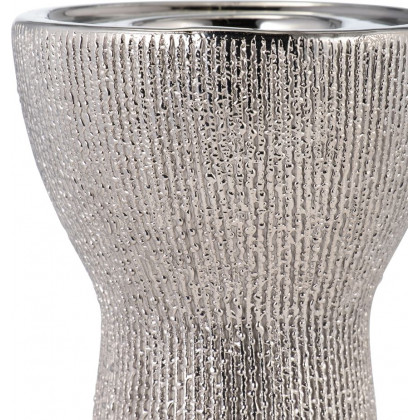Sagebrook 12" Ceramic Bead Candle Holder - Silver