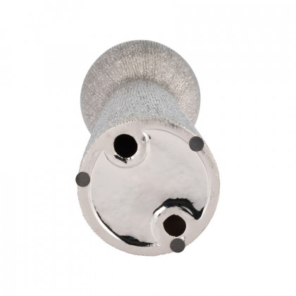 Sagebrook 12" Ceramic Bead Candle Holder - Silver