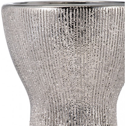 Sagebrook 14" Ceramic Bead Candle Holder - Silver