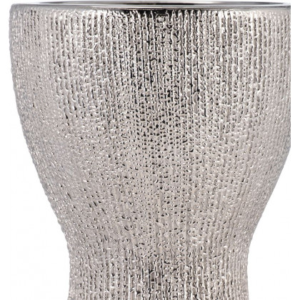 Sagebrook 16" Ceramic Bead Candle Holder - Silver