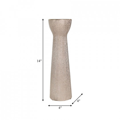 Sagebrook 14" Ceramic Bead Candle Holder - Champagne
