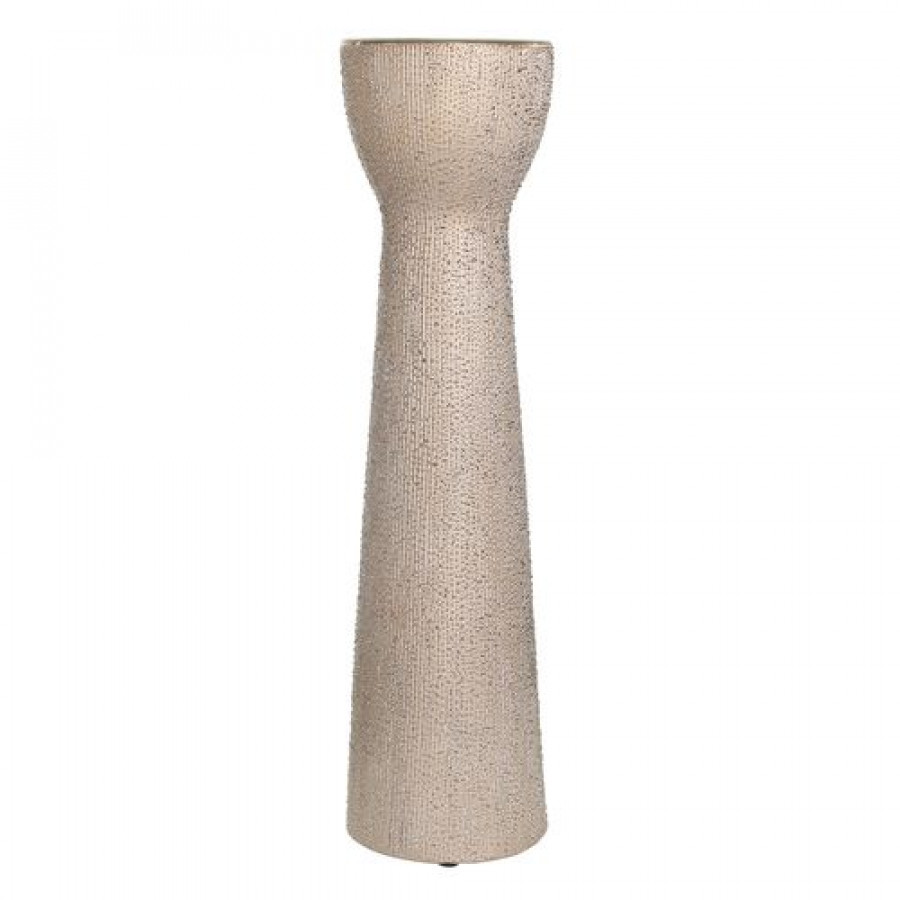 Sagebrook 16" Ceramic Bead Candle Holder - Champagne