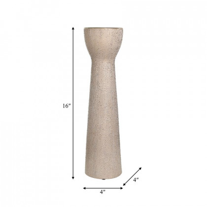 Sagebrook 16" Ceramic Bead Candle Holder - Champagne