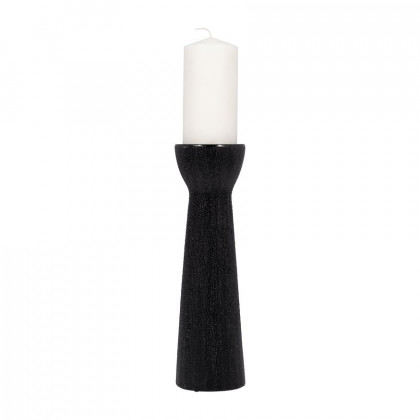 Sagebrook 14" Ceramic Bead Candle Holder - Black