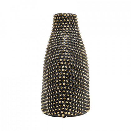 Sagebrook 14" Ceramic Beaded Vase - Black/Gold