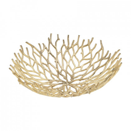 Sagebrook - 13"/17" Aluminum Branch Bowls (Set Of 2) in Gold