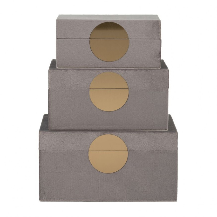 Sagebrook - 7"/8"/9" Velveteen Jewelry Box (Set Of 3)