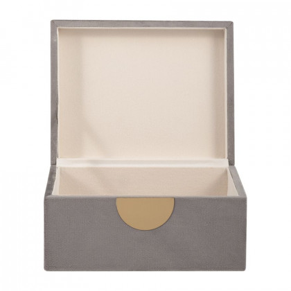 Sagebrook 7"/8"/9" Velveteen Jewelry Box (Set Of 3) - Gray