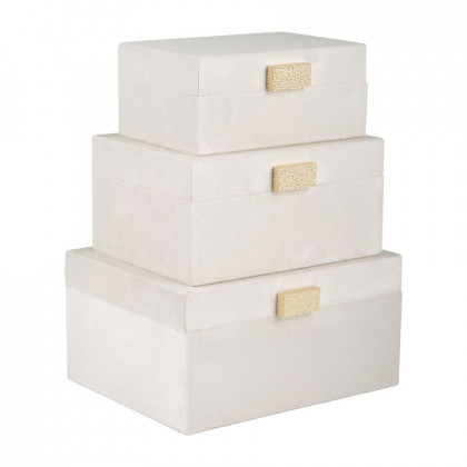 Sagebrook 7"/8"/9" Velveteen Jewelry Box (Set Of 3) - Cotton