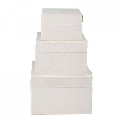 Sagebrook 7"/8"/9" Velveteen Jewelry Box (Set Of 3) - Cotton
