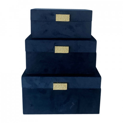 Sagebrook - Velveteen Jewelry Box (Set Of 2)