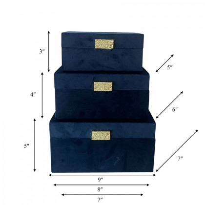Sagebrook - Velveteen Jewelry Box (Set Of 2)