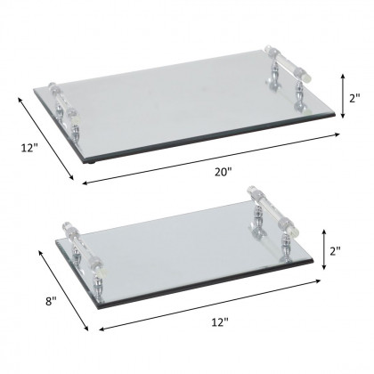 Sagebrook - Mirrored Trays (Set Of 2)