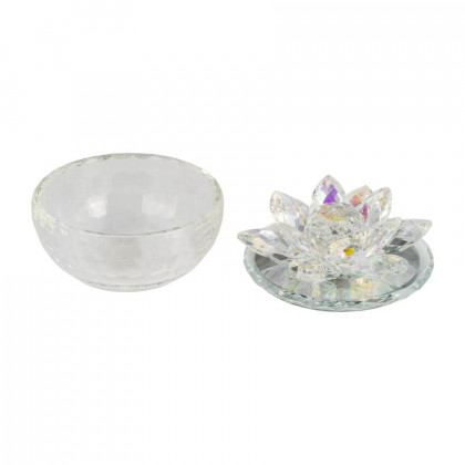 Sagebrook - 5" Crystal Lotus Trinket Jar