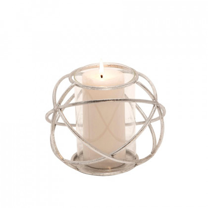 Sagebrook 6" Orb Candle Holders (Set Of 2) - Silver