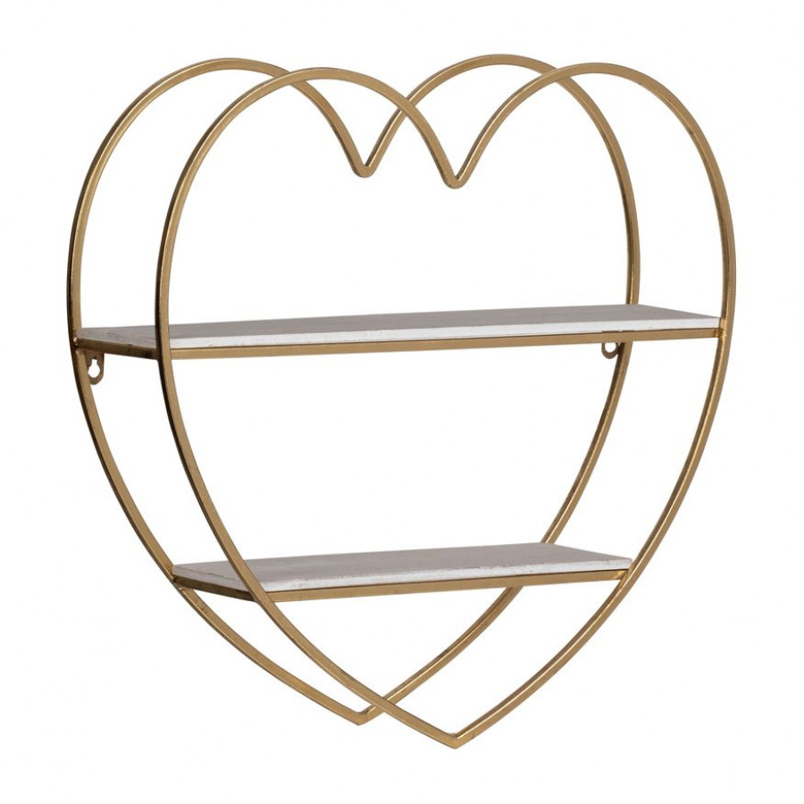 Sagebrook - Metal/Wood 2 Tier Heart Wall Shelf