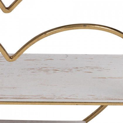 Sagebrook Metal/Wood 2 Tier Heart Wall Shelf - White/Gold