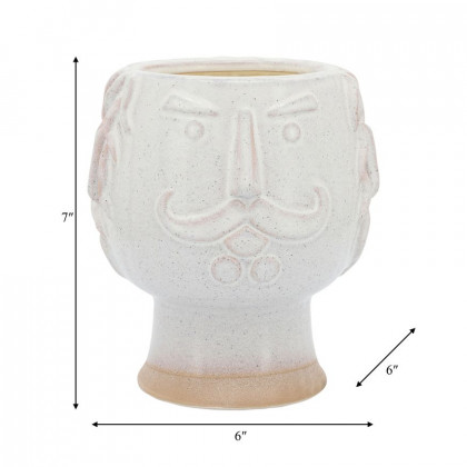 Sagebrook 6" Grandpa Face Planter - Ivory