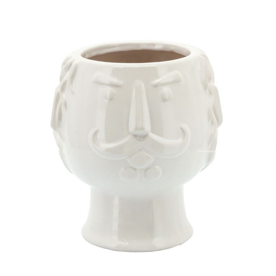 Sagebrook 6" Grandpa Face Planter - White