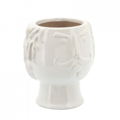 Sagebrook 6" Grandpa Face Planter - White