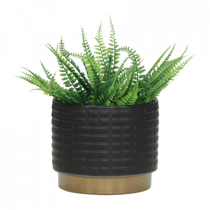 Sagebrook 6"/8" Maze Metallic Planters (Set Of 2) - Black