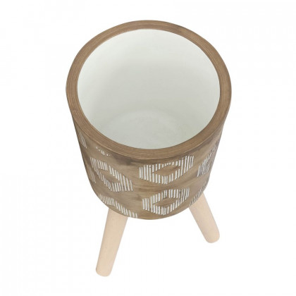 Sagebrook 10"/12" Diamond Planters With Wood Legs (Set Of 2) - Brown (kd)