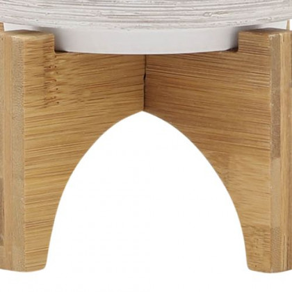 Sagebrook 5" Ceramic Planter On Wooden Stand - Gray