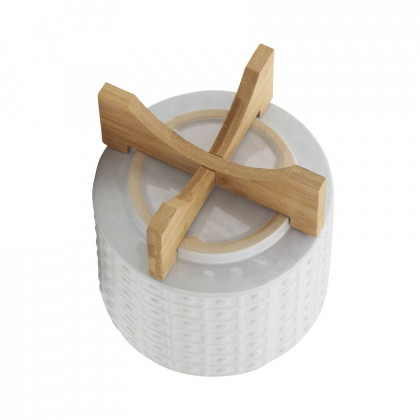 Sagebrook 8" Dotted Planter With Stand - White