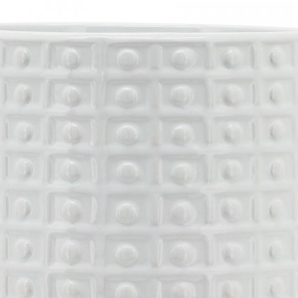 Sagebrook 8" Dotted Planter With Stand - White