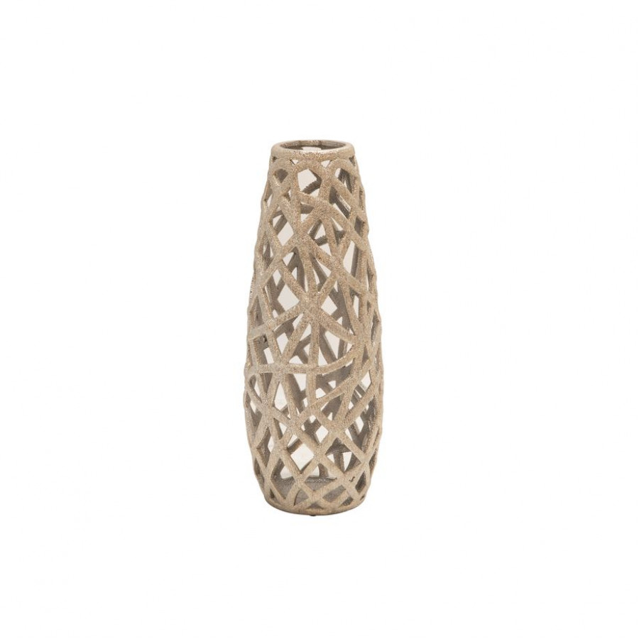 Sagebrook 18" Ceramic Cut-out Vase - Champagne