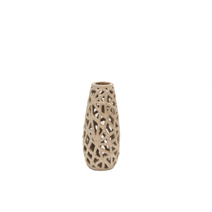 Sagebrook 13" Ceramic Cut-out Vase - Champagne