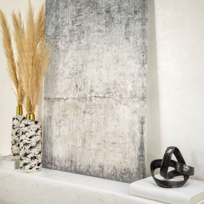 Sagebrook 15" Vase With Gold Neck - White/Black