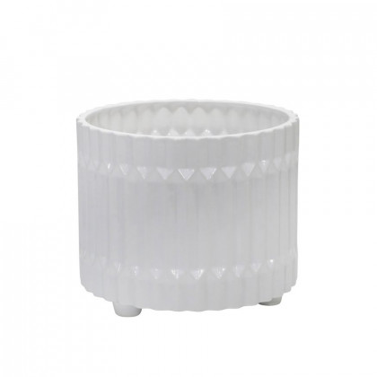 Sagebrook - 10"/12" Ceramic Fluted Planters With Feet (Set Of 2)
