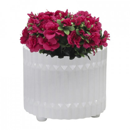 Sagebrook 10"/12" Ceramic Fluted Planters With Feet (Set Of 2) - White