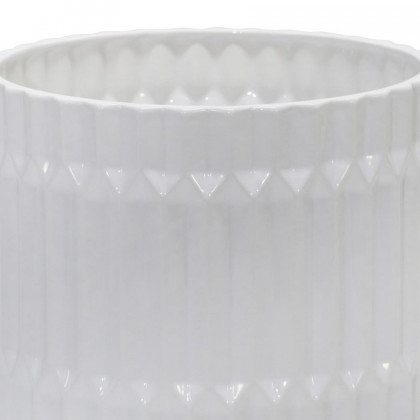 Sagebrook 10"/12" Ceramic Fluted Planters With Feet (Set Of 2) - White
