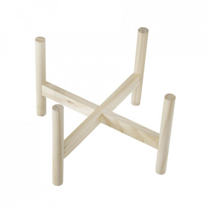Sagebrook 12" Ceramic Chevron Planter With Wood Stand - White