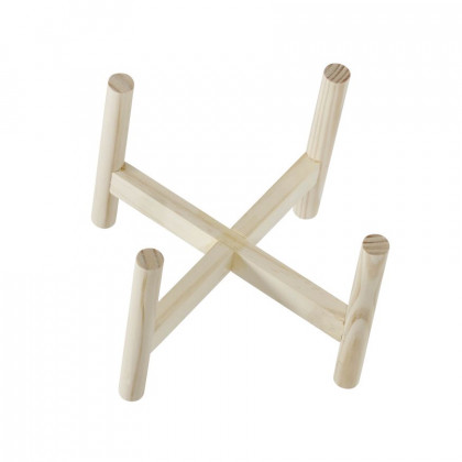 Sagebrook 8" Ceramic Dotted Planter With Wood Stand - White