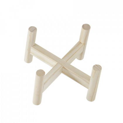 Sagebrook 6" Ceramic Dotted Planter With Wood Stand - White