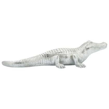 Sagebrook 16" Polyresin Crocodile Figurine - Silver