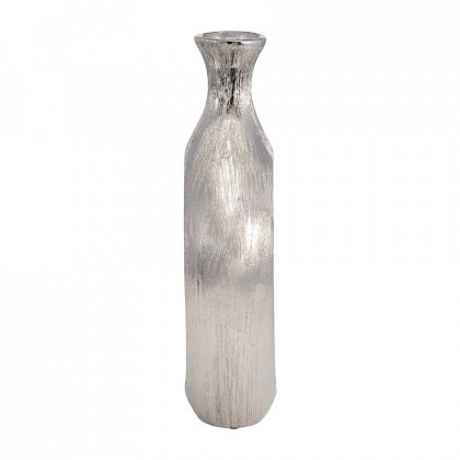 Sagebrook 13" Scratched Oval Vase Cut-out - Silver