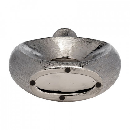 Sagebrook 13" Scratched Oval Vase Cut-out - Silver