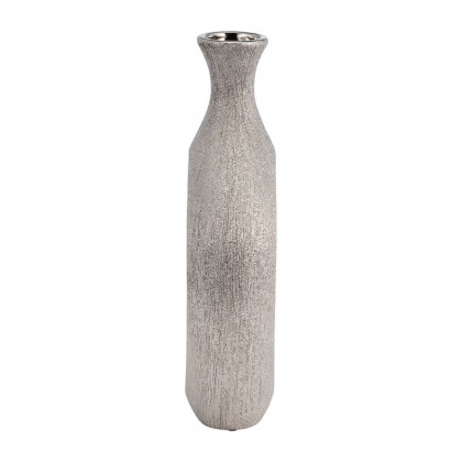 Sagebrook 13" Beaded Oval Vase Cut-out - Silver