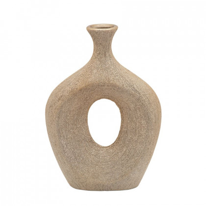 Sagebrook 13" Beaded Oval Vase Cut-out - Champagne