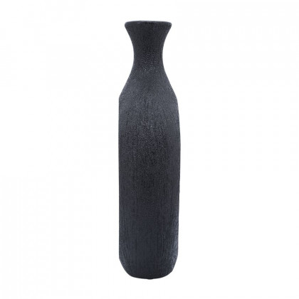 Sagebrook 13" Beaded Oval Vase Cut-out - Black
