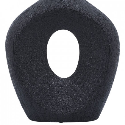 Sagebrook 13" Beaded Oval Vase Cut-out - Black