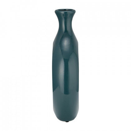 Sagebrook 13" 2-Tone Scratched Oval Vase - Teal/Champagne