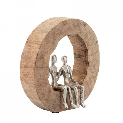 Sagebrook - Aluminum Couple In Mango Wood in Silver/Brown